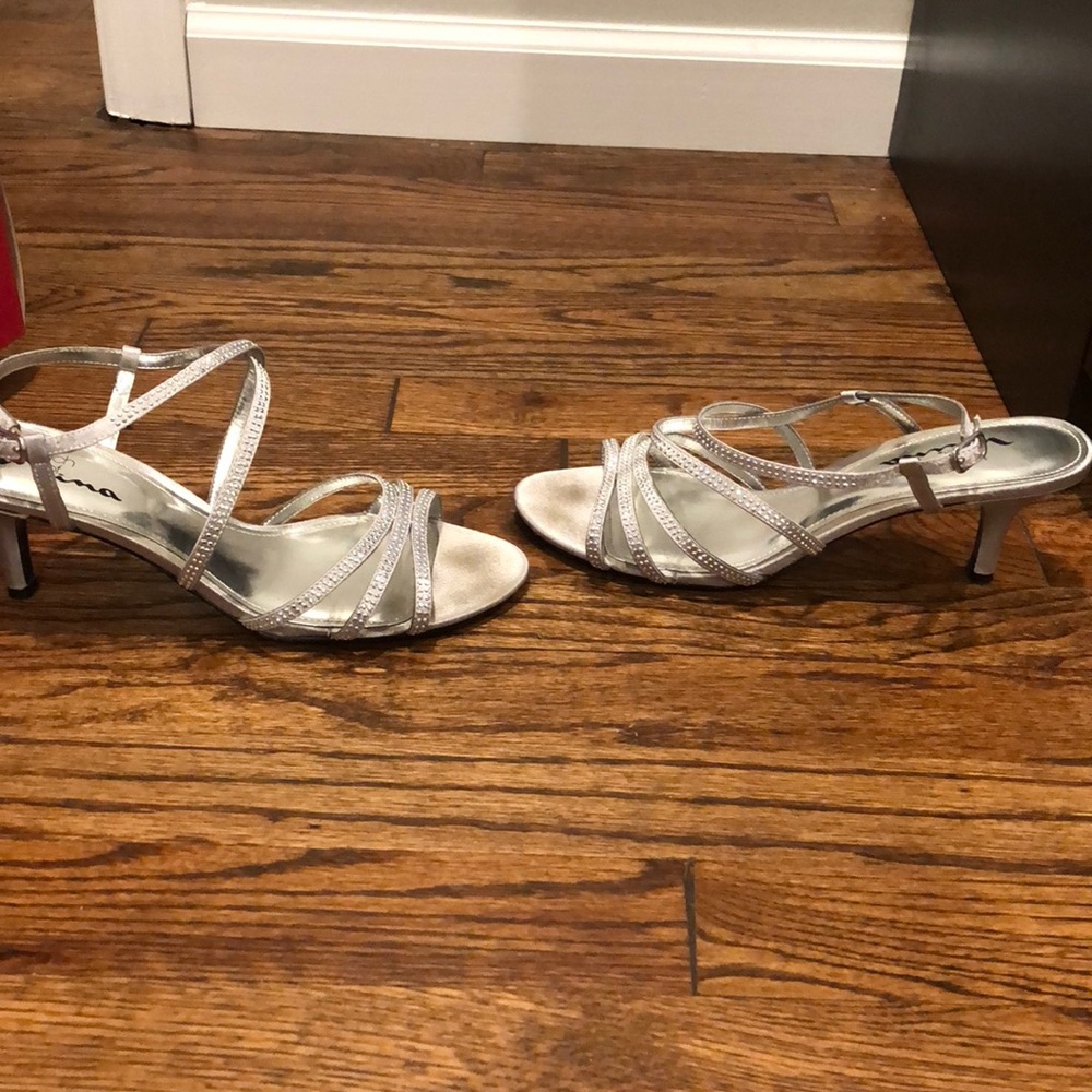 Silver strappy sandals